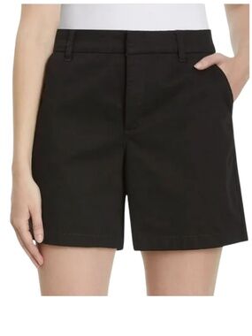 Gloria Vanderbilt Womens Black High Rise Cotton Chino Short 10